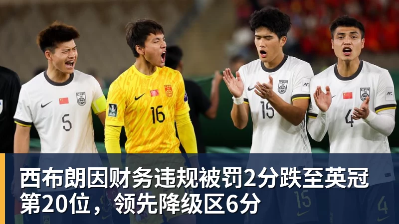 华体会体育西布朗因财务违规被罚2分跌至英冠第20位，领先降级区6分