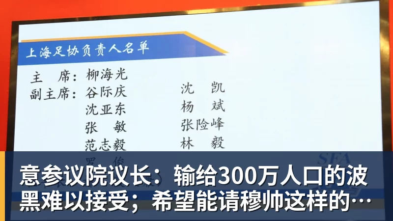 华体会体育意参议院议长：输给300万人口的波黑难以接受；希望能请穆帅这样的教练